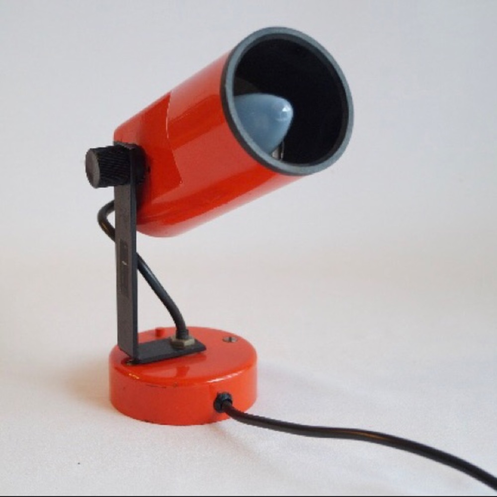 SOLD - Vintage Red Philips Spotlight Table Lamp